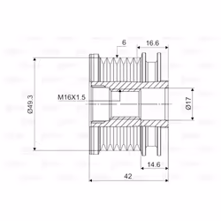 Poulie roue libre, alternateur VALEO 588048 - Vue supplémentaire 4