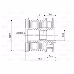 Poulie roue libre, alternateur VALEO 588049 - Vue supplémentaire 4