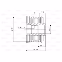 Poulie roue libre, alternateur VALEO 588055 - Vue supplémentaire 4