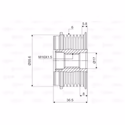 Poulie roue libre, alternateur VALEO 588068 - Vue supplémentaire 4