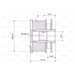 Poulie roue libre, alternateur VALEO 588071 - Vue supplémentaire 4