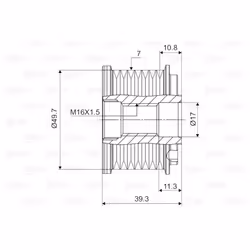 Poulie roue libre, alternateur VALEO 588072 - Vue supplémentaire 4