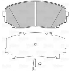 VALEO 601335 Jeu de plaquettes de frein Essieu avant contact de signal d'usure inclus avec tôle anti-bruit MAZDA: CX-5 II, CX-7, CX-9