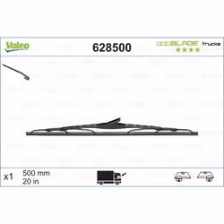 Balai d'essuie-glace VALEO 628500, Optiblade, 500mm, Avant, 1 pièce - Vue supplémentaire 4