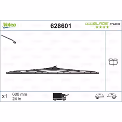 Balai d'essuie-glace VALEO 628601, Optiblade, 600mm, Avant, 1 pièce - Vue supplémentaire 4