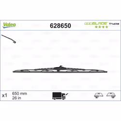 Balai d'essuie-glace VALEO 628650, Optiblade, 650mm, Avant, 1 pièce - Vue supplémentaire 4