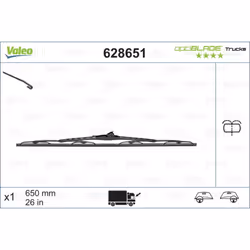 Balai d'essuie-glace VALEO 628651, Optiblade, 650mm, Avant, 1 pièce - Vue supplémentaire 4