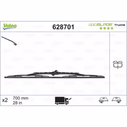 Balai d'essuie-glace VALEO 628701, Optiblade, 700mm, Avant, 1 pièce - Vue supplémentaire 4