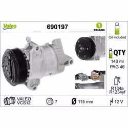 Compresseur climatisation Renault twingo III 09l - VALEO - 690197