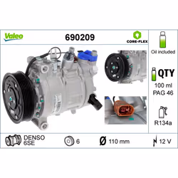 Compresseur de climatisation VALEO 690209 - Vue supplémentaire 5