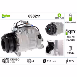 Compresseur de climatisation VALEO 690211 - Vue supplémentaire 5