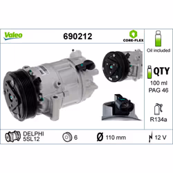 Compresseur de climatisation VALEO 690212 - Vue supplémentaire 5