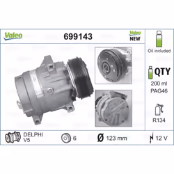 Compresseur de climatisation VALEO 699143 - Vue supplémentaire 5