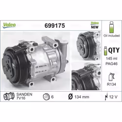 Compresseur de climatisation VALEO 699175 - Vue supplémentaire 5