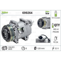 Compresseur de climatisation VALEO 699264