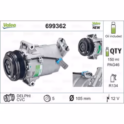 Compresseur de climatisation VALEO 699362 - Vue supplémentaire 5