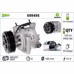 Compresseur de climatisation VALEO 699495 - Vue supplémentaire 5