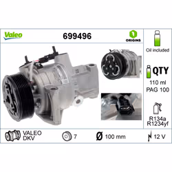 Compresseur de climatisation VALEO 699496 - Vue supplémentaire 5