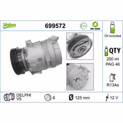 Compresseur de climatisation VALEO 699572