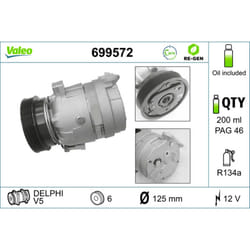 Compresseur de climatisation VALEO 699572
