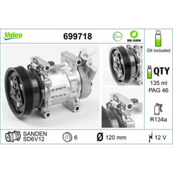 Compresseur de climatisation VALEO 699718
