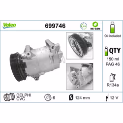 Compresseur de climatisation VALEO 699746 - Vue supplémentaire 6