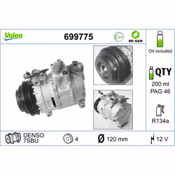 Compresseur de climatisation VALEO 699775 - Vue supplémentaire 5