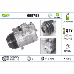 Compresseur de climatisation VALEO 699798 - Vue supplémentaire 6