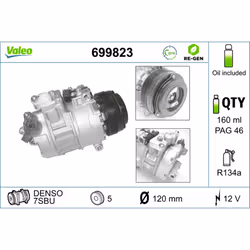 Compresseur de climatisation VALEO 699823 - Vue supplémentaire 8