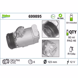 Compresseur de climatisation VALEO 699895 - Vue supplémentaire 5