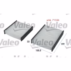 Filtre d'habitacle (filtre à pollen) VALEO ESSENTIAL VALEO 715556