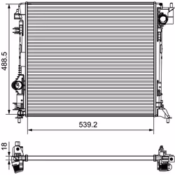 Radiateur, refroidissement moteur VALEO 735625