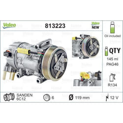 Compresseur de climatisation VALEO 813223