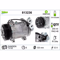 Compresseur de climatisation VALEO 813236 - Vue supplémentaire 5