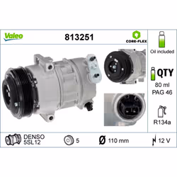Compresseur de climatisation VALEO 813251 - Vue supplémentaire 5