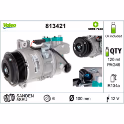 Compresseur de climatisation VALEO 813421 - Vue supplémentaire 5