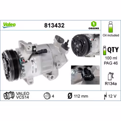 Compresseur de climatisation VALEO 813432 - Vue supplémentaire 5