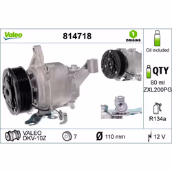 Compresseur de climatisation VALEO 814718 - Vue supplémentaire 5