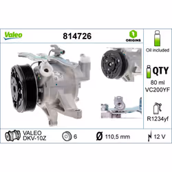 Compresseur de climatisation VALEO ORIGINS NEW VALEO 814726 - Vue supplémentaire 5
