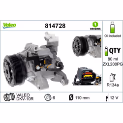 Compresseur de climatisation VALEO 814728 - Vue supplémentaire 5