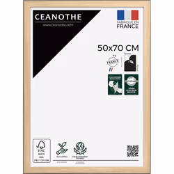 Protégez et mettez en avant toutes vos photos grâce au cadre bois clair et noir Newton . Ce cadre photo format 50x70 cm est i ...