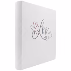 Album photo mariage à la couverture grise, irisée et marquage argent "Love" pour 600 photos 10x15 cm sur 100 pages . Album tr ...