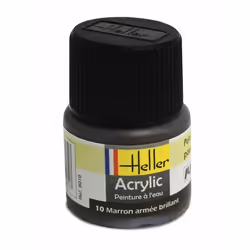 Peinture acrylique pour maquettes - HELLER - Marron armée brillant - Contenance 12ml