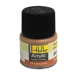 Peinture acrylique à leau pour maquettes - HELLER - Cuivre jaune - Contenance 12 ml - A partir de 15 ans