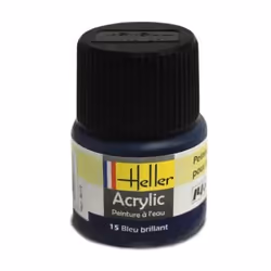 Peinture acrylique à leau pour maquettes - HELLER - 15 - Bleu brillant - Contenance 12 ml