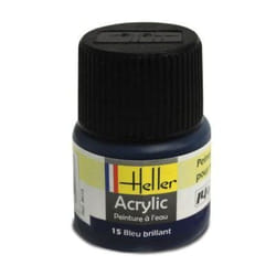 Peinture acrylique à leau pour maquettes - HELLER - 15 - Bleu brillant - Contenance 12 ml