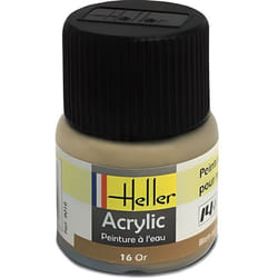 Peinture acrylique à leau pour maquettes - HELLER - 16 - Or - Contenance 12 ml