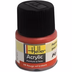 Peinture Acrylic 019 rouge vif brillant (9019) - HELLER - Peinture acrylique à leau pour maquettes