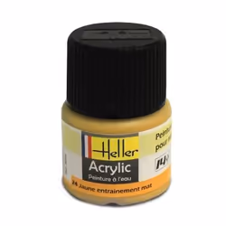 Peinture acrylique à leau pour maquettes - HELLER - 24 Jaune entraînement mat - Contenance 12 ml - Adulte