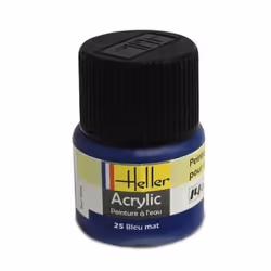 Peinture acrylique à leau pour maquettes - HELLER - 25 - Bleu mat